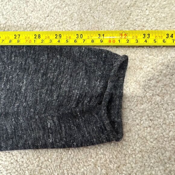 COS Women's Black Wool Linen Fitted Long Sleeves Tee Shirt Large Oversized Boxy - Picture 8 of 13